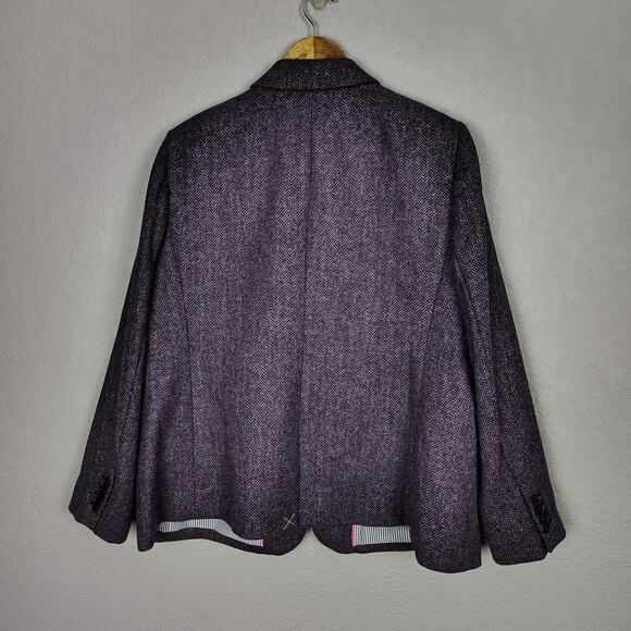 J. Crew Parke Blazer in Purple Herringbone English Wool Size 20 - Picture 3 of 14